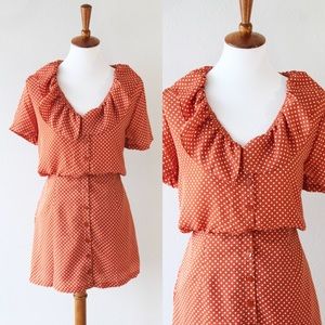 Polka dot ruffle dress